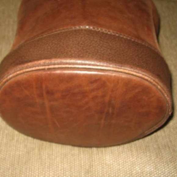❤️MARK CROSS BROWN SLINGBACK DRAWSTRING BUCKET PURSE MINI main image 5